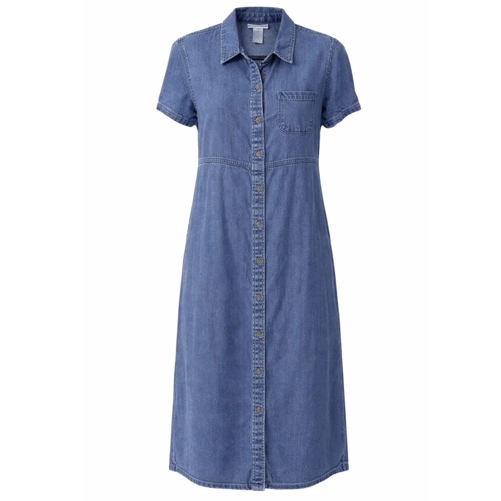 Jones Wear Sport Vintage Tencel Denim Maxi Dress 14 Blue Soft Fluid Boho‎ Duster